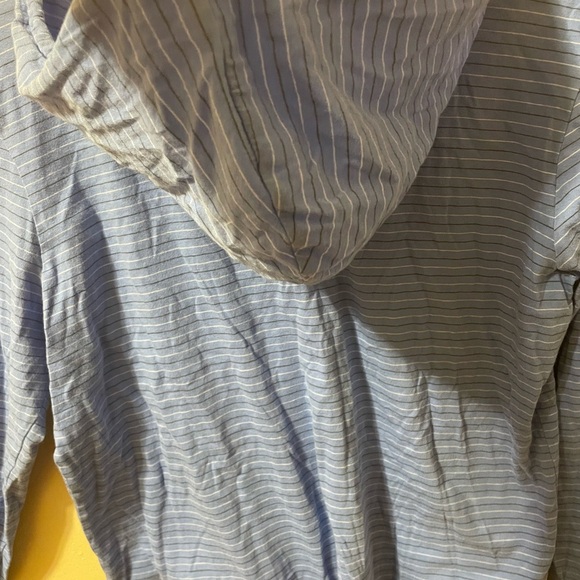 Life Is Good Blue Striped Women's V-Neck Hoodie - Picture 3 of 3